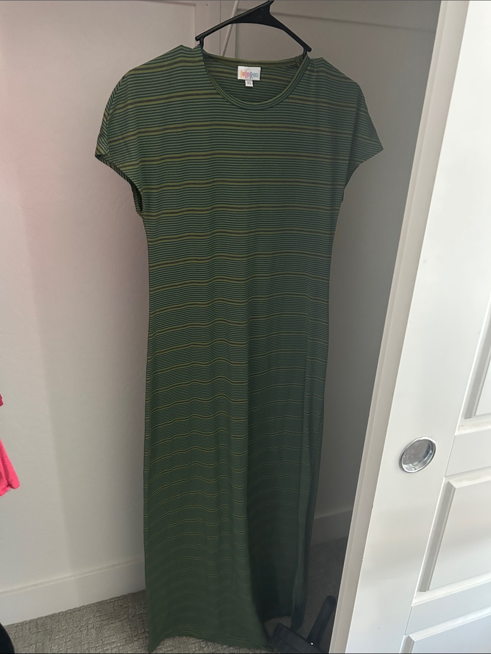 LulaRoe Green Striped Maxi Dress